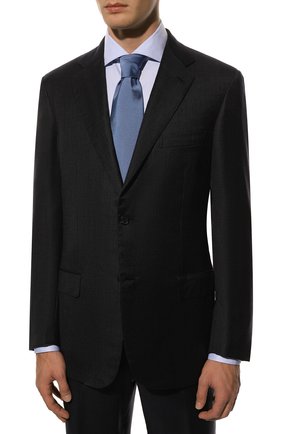 Мужской кашемировый костюм BRIONI темно-синего цвета, арт. RAH00L/03303/PARLAMENT0 | Фото 2 (Рукава: Длинные; Материал внешний: Шерсть, Кашемир; Материал подклада: Купро)