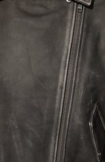 Женская кожаная куртка MOLLY MOSS темно-серого цвета, арт. 00 03 | Фото 5 (Кросс-КТ: Куртка; Рукава: Длинные; Стили: Гранж; Материал внешний: Натуральная кожа; Женское Кросс-КТ: Замша и кожа; Длина (верхняя одежда): Короткие; Материал подклада: Вискоза)