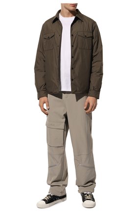 Мужская утепленная куртка FRADI хаки цвета, арт. ARTHUR/TN5441 | Фото 2 (Кросс-КТ: Куртка; Рукава: Длинные; Материал внешний: Синтетический материал; Мужское Кросс-КТ: утепленные куртки; Материал подклада: Синтетический материал; Длина (верхняя одежда): Короткие; Стили: Кэжуэл)