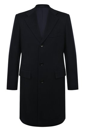 Мужской кашемировое пальто KITON темно-синего цвета, арт. US31/140 | Фото 1 (Материал подклада: Купро; Материал внешний: Шерсть, Кашемир; Длина (верхняя одежда): До колена; Рукава: Длинные; Мужское Кросс-КТ: пальто-верхняя одежда; Стили: Классический)