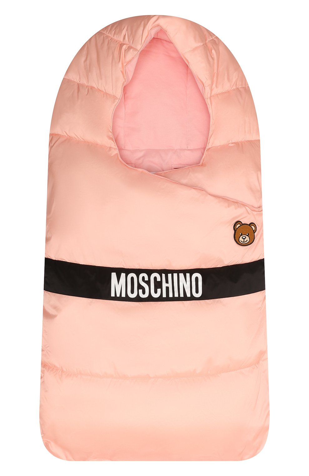 Детский утепленный конверт MOSCHINO розового цвета, арт. MUE00I/L3A22 | Фото 1 (Тематический товар: Teddy Bear)