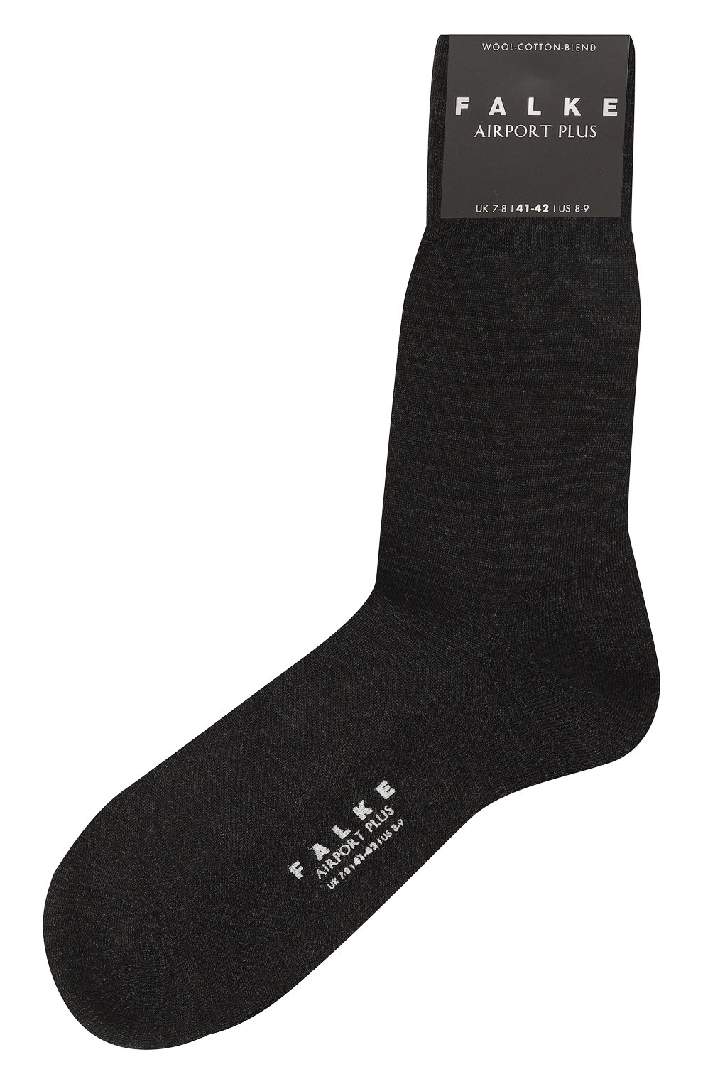 Мужские носки из шерсти и хлопка FALKE темно-серого цвета, арт. 14403. | Фото 1 (Материал внешний: Шерсть; Кросс-КТ: бельё)
