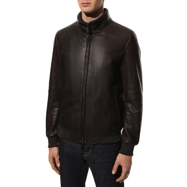 фото Кожаный бомбер gimo's