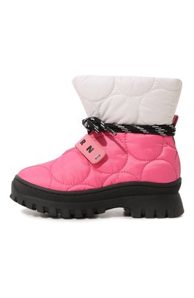Детские утепленные ботинки MARNI розового цвета, арт. 71599 VAR.2/18-27 | Фото 2 (Материал внешний: Текстиль; Материал утеплителя: Натуральный мех)