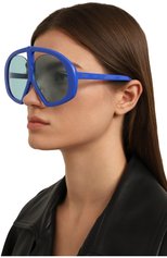 Женские солнцезащитные очки THE ATTICO синего цвета, арт. ATTIC030C3 SUN | Фото 2 (Тип очков: С/з; Очки форма: Квадратные; Оптика Гендер: оптика-женское)