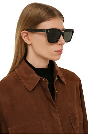 Женские солнцезащитные очки LINDA FARROW черного цвета, арт. LFL1322C4SUN | Фото 2 (Тип очков: С/з; Оптика Гендер: оптика-женское; Очки форма: Квадратные)