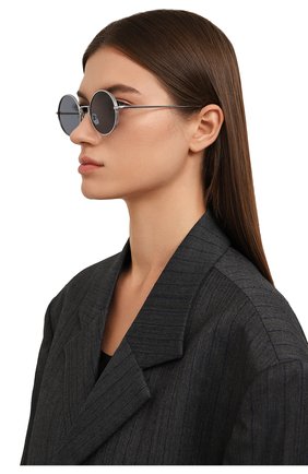 Женские солнцезащитные очки EYEPETIZER серого цвета, арт. WILLIAM 1-39 | Фото 2 (Тип очков: С/з; Кросс-КТ: С/з-унисекс; Оптика Гендер: оптика-унисекс; Очки форма: Круглые)