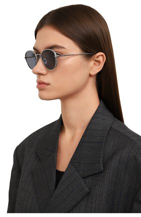Женские солнцезащитные очки EYEPETIZER серого цвета, арт. ALEN 1-39 | Фото 2 (Кросс-КТ: С/з-унисекс; Тип очков: С/з; Оптика Гендер: оптика-унисекс; Очки форма: Круглые)