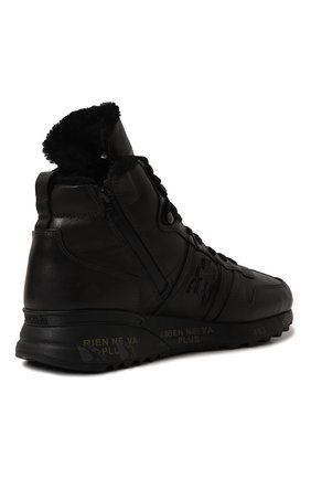 Мужские комбинированные кроссовки jeff PREMIATA черного цвета, арт. JEFF/VAR6110 | Фото 5 (Материал внешний: Кожа; Материал утеплителя: Натуральный мех; Стили: Классический)