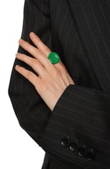 Женское кольцо BOTTEGA VENETA зеленого цвета, арт. 651193VAHU4002 | Фото 2 (Материал: Серебро)