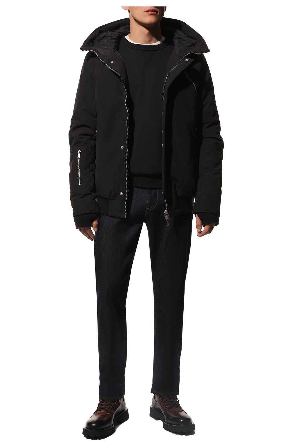 Мужская утепленная куртка THOM KROM черного цвета, арт. M J 59 | Фото 2 (Кросс-КТ: Куртка; Рукава: Длинные; Мужское Кросс-КТ: утепленные куртки; Материал внешний: Хлопок; Материал подклада: Синтетический материал; Длина (верхняя одежда): Короткие; Стили: Кэжуэл)