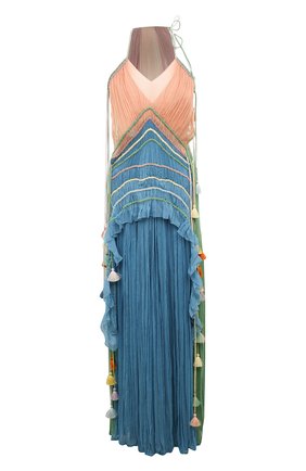 Женское шелковое платье CHLOÉ разноцветного цвета, арт. 16ER096/16E003 | Фото 1 (Длина Ж (юбки, платья, шорты): Макси; Материал внешний: Шелк)