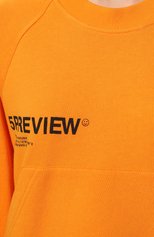 Женский хлопковый свитшот 5PREVIEW оранжевого цвета, арт. 5PWAW22044A. | Фото 5 (Рукава: Длинные; Длина (для топов): Стандартные; Женское Кросс-КТ: Свитшот-спорт, Свитшот-одежда; Материал внешний: Хлопок; Стили: Спорт-шик)
