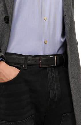 Мужской кожаный ремень DOUCAL'S черного цвета, арт. DC0001I0TAUF0199N00 | Фото 2 (Материал: Натуральная кожа; Случай: Формальный)