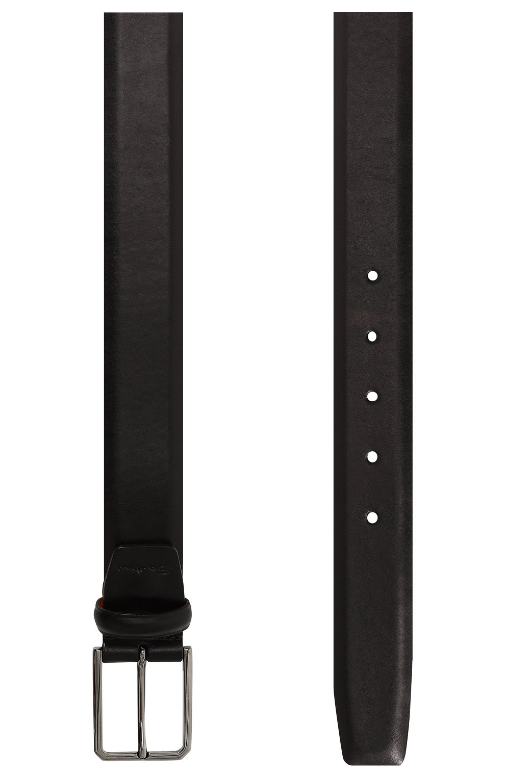 Мужской кожаный ремень SANTONI черного цвета, арт. CM35VS003B91GVVDN50 | Фото 3 (Материал: Натуральная кожа; Случай: Формальный)