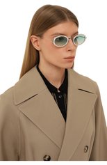 Женские солнцезащитные очки EYEPETIZER бирюзового цвета, арт. GRACE C-1-21 | Фото 2 (Тип очков: С/з; Материал: Металл; Оптика Гендер: оптика-женское; Очки форма: Овальные)