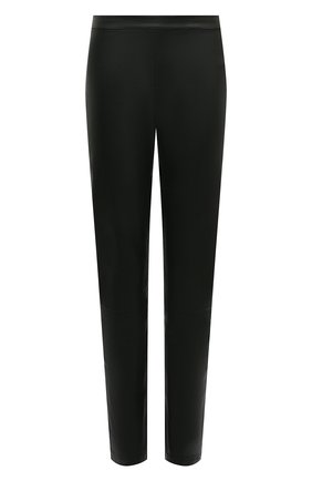 Женские кожаные леггинсы ALINE черного цвета, арт. AL22FW120102 | Фото 1 (Женское Кросс-КТ: Леггинсы-одежда; Длина (брюки, джинсы): Стандартные; Стили: Гранж; Материал внешний: Натуральная кожа)