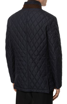 Мужская утепленная куртка WATERVILLE темно-синего цвета, арт. AIDEN/TS1/650 | Фото 4 (Кросс-КТ: Куртка; Рукава: Длинные; Материал внешний: Синтетический материал; Мужское Кросс-КТ: утепленные куртки; Длина (верхняя одежда): Короткие; Материал подклада: Хлопок; Стили: Кэжуэл)