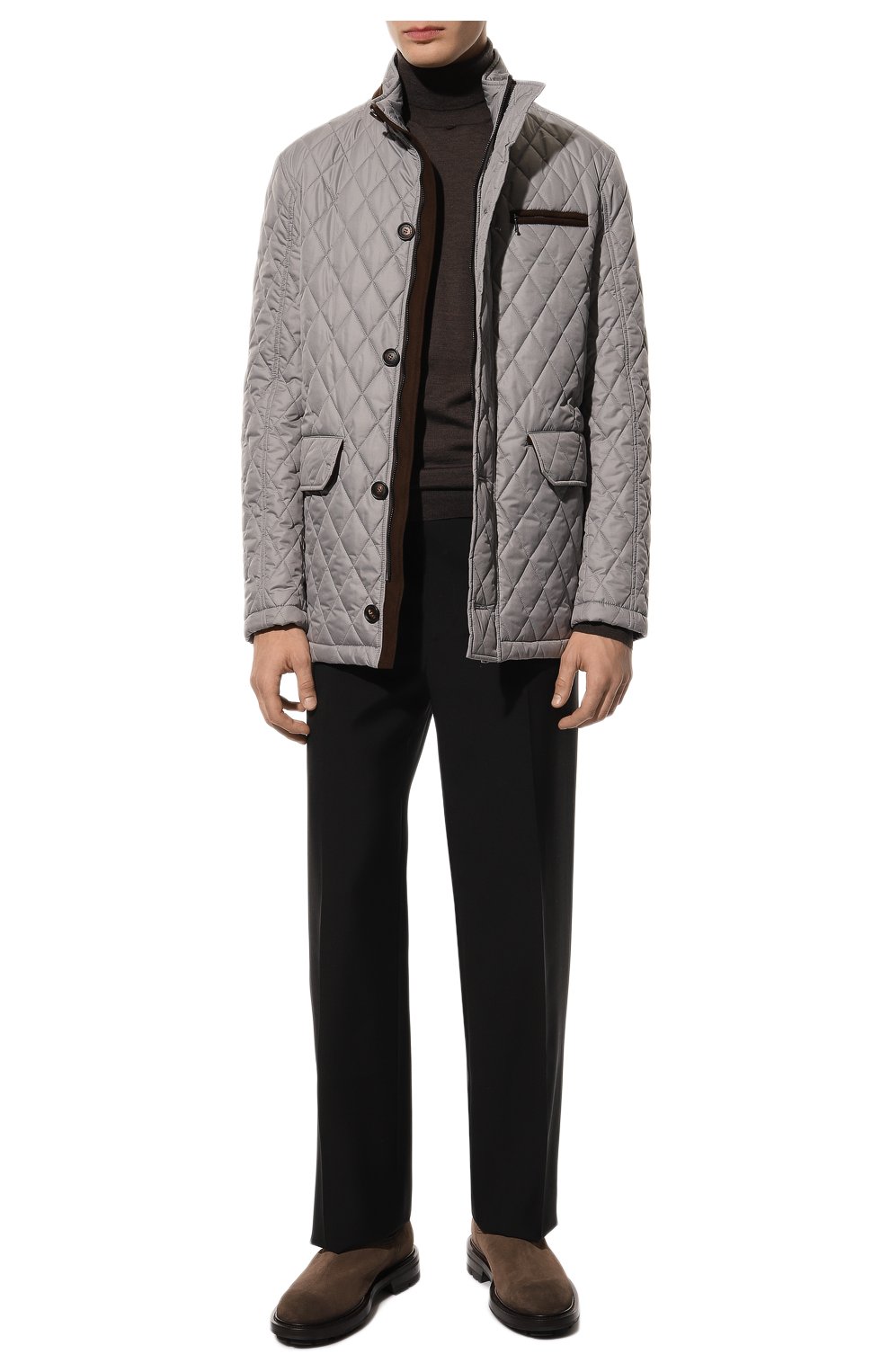 Мужская утепленная куртка WATERVILLE серого цвета, арт. AIDEN/TS1/650 | Фото 2 (Кросс-КТ: Куртка; Рукава: Длинные; Материал внешний: Синтетический материал; Мужское Кросс-КТ: утепленные куртки; Длина (верхняя одежда): Короткие; Материал подклада: Хлопок; Стили: Кэжуэл)