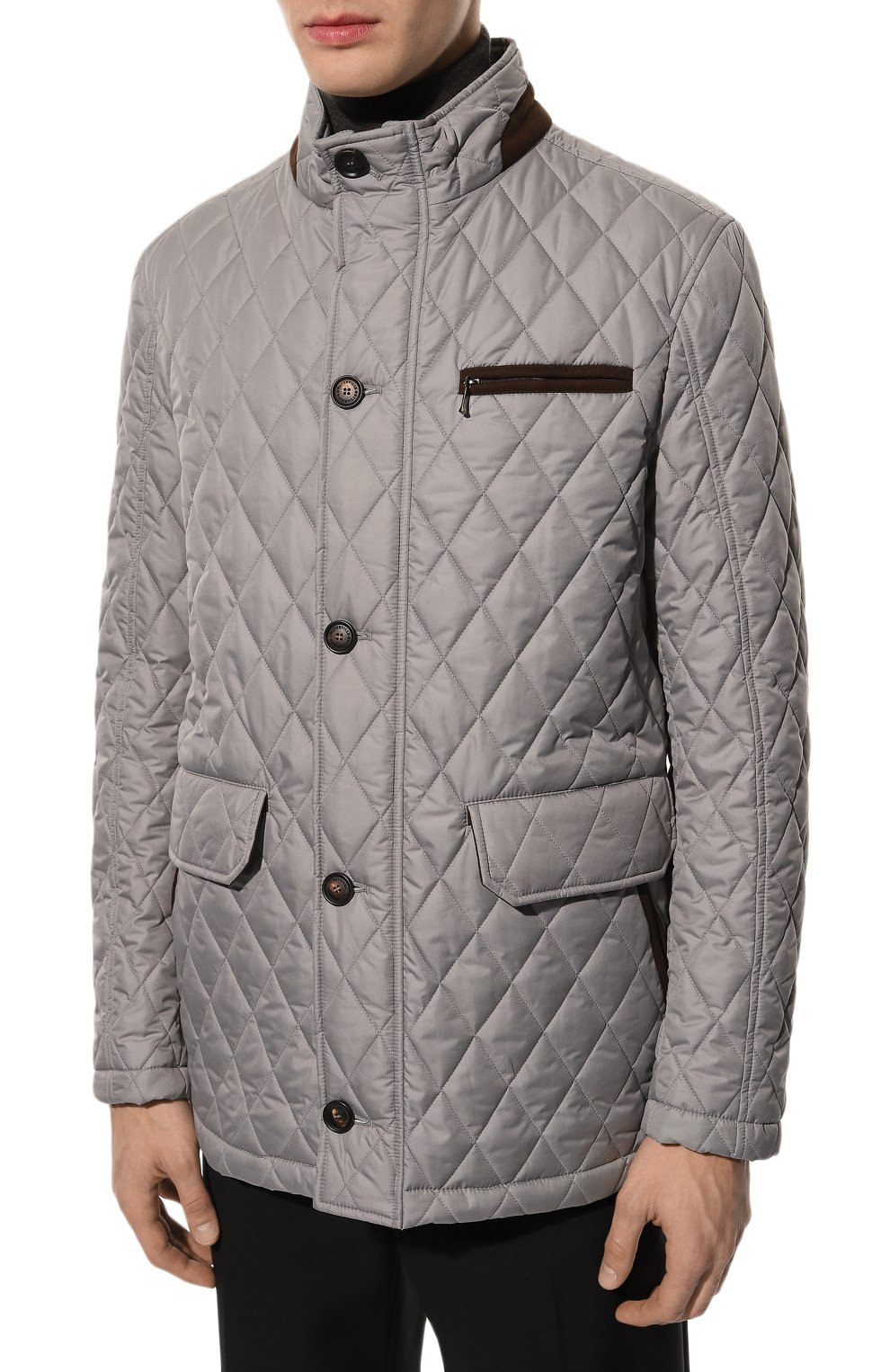 Мужская утепленная куртка WATERVILLE серого цвета, арт. AIDEN/TS1/650 | Фото 3 (Кросс-КТ: Куртка; Рукава: Длинные; Материал внешний: Синтетический материал; Мужское Кросс-КТ: утепленные куртки; Длина (верхняя одежда): Короткие; Материал подклада: Хлопок; Стили: Кэжуэл)