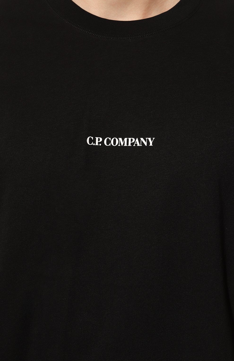Мужская хлопковая футболка C.P. COMPANY черного цвета, арт. 13CMTS048A/006011W | Фото 5 (Принт: Без принта; Рукава: Короткие; Длина (для топов): Стандартные; Материал внешний: Хлопок)