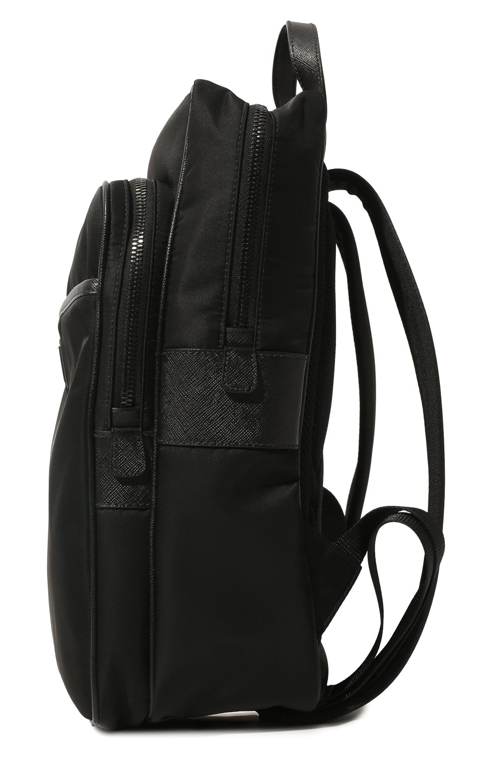 Мужской текстильный рюкзак PRADA черного цвета, арт. 2VZ064-064-F0002-OOO | Фото 4 (Размер: medium; Ремень/цепочка: На ремешке; Материал: Текстиль; Стили: Кэжуэл)