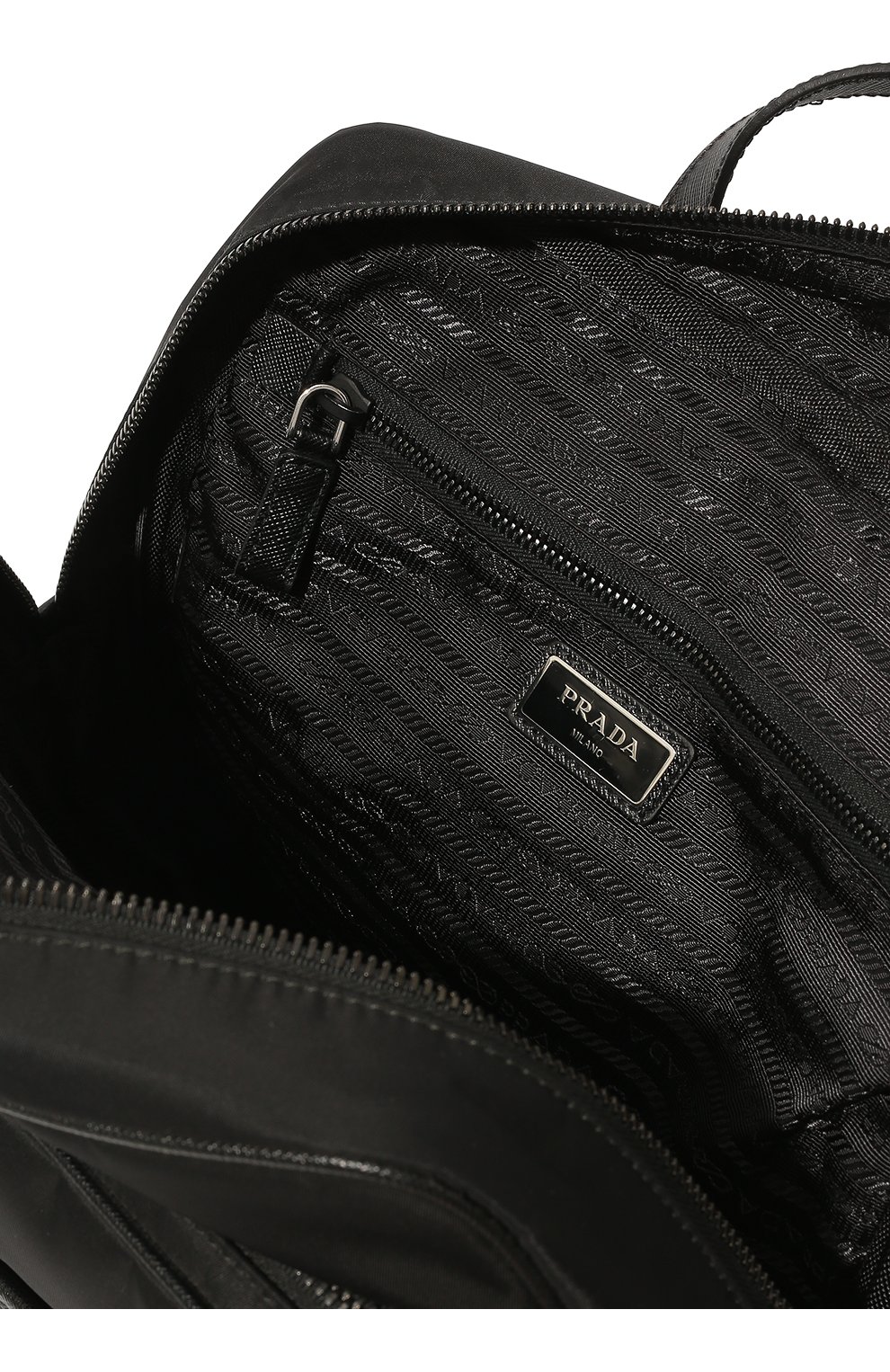 Мужской текстильный рюкзак PRADA черного цвета, арт. 2VZ064-064-F0002-OOO | Фото 5 (Размер: medium; Ремень/цепочка: На ремешке; Материал: Текстиль; Стили: Кэжуэл)