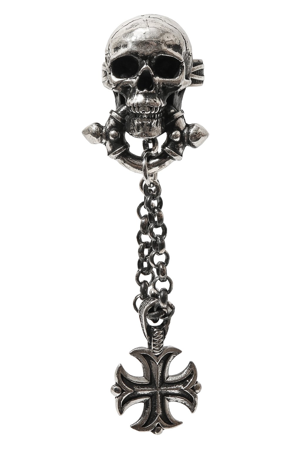 Мужские серебряная моносерьга флибустьер GL JEWELRY серебряного цвета, арт. M200004-S97-01 | Фото 1