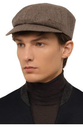 Мужская кепка фабио FURLAND светло-коричневого цвета, арт. 0234204830100200000 | Фото 2 (Материал: Текстиль)