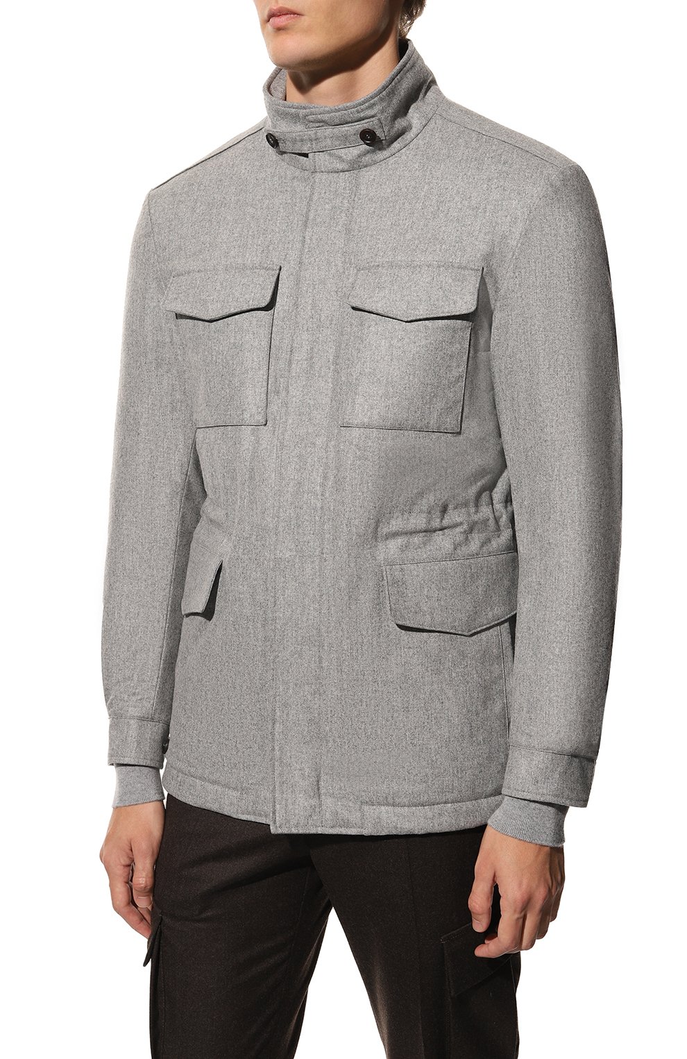 Мужская шерстяная куртка WATERVILLE светло-серого цвета, арт. TRAVEL/662 | Фото 3 (Кросс-КТ: Куртка; Мужское Кросс-КТ: шерсть и кашемир, утепленные куртки; Материал внешний: Шерсть; Рукава: Длинные; Материал подклада: Синтетический материал; Длина (верхняя одежда): Короткие; Стили: Кэжуэл)
