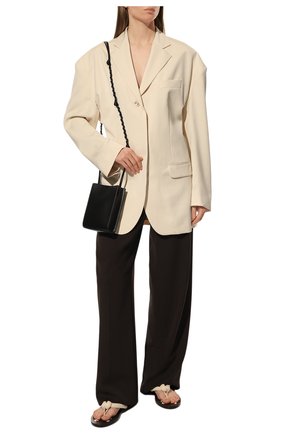 Женские кожаные шлепанцы SKORPIOS кремвого цвета, арт. MILAN/NAPPA | Фото 2 (Материал внешний: Кожа; Материал внутренний: Натуральная кожа)