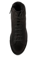 Мужские кожаные кеды DOUCAL'S темно-серого цвета, арт. DU2886K0BEUM019NN05 | Фото 6 (Материал утеплителя: Натуральный мех; Стили: Классический; Подошва: Массивная)
