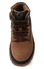 Детские кожаные ботинки JARRETT коричневого цвета, арт. JE1TR07A/NABUK 0IL/24-27 | Фото 4 (Материал внешний: Текстиль; Материал утеплителя: Натуральный мех)