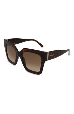 Женские солнцезащитные очки JIMMY CHOO темно-коричневого цвета по цене 34500 руб., арт. EDNA 086 | Фото 1