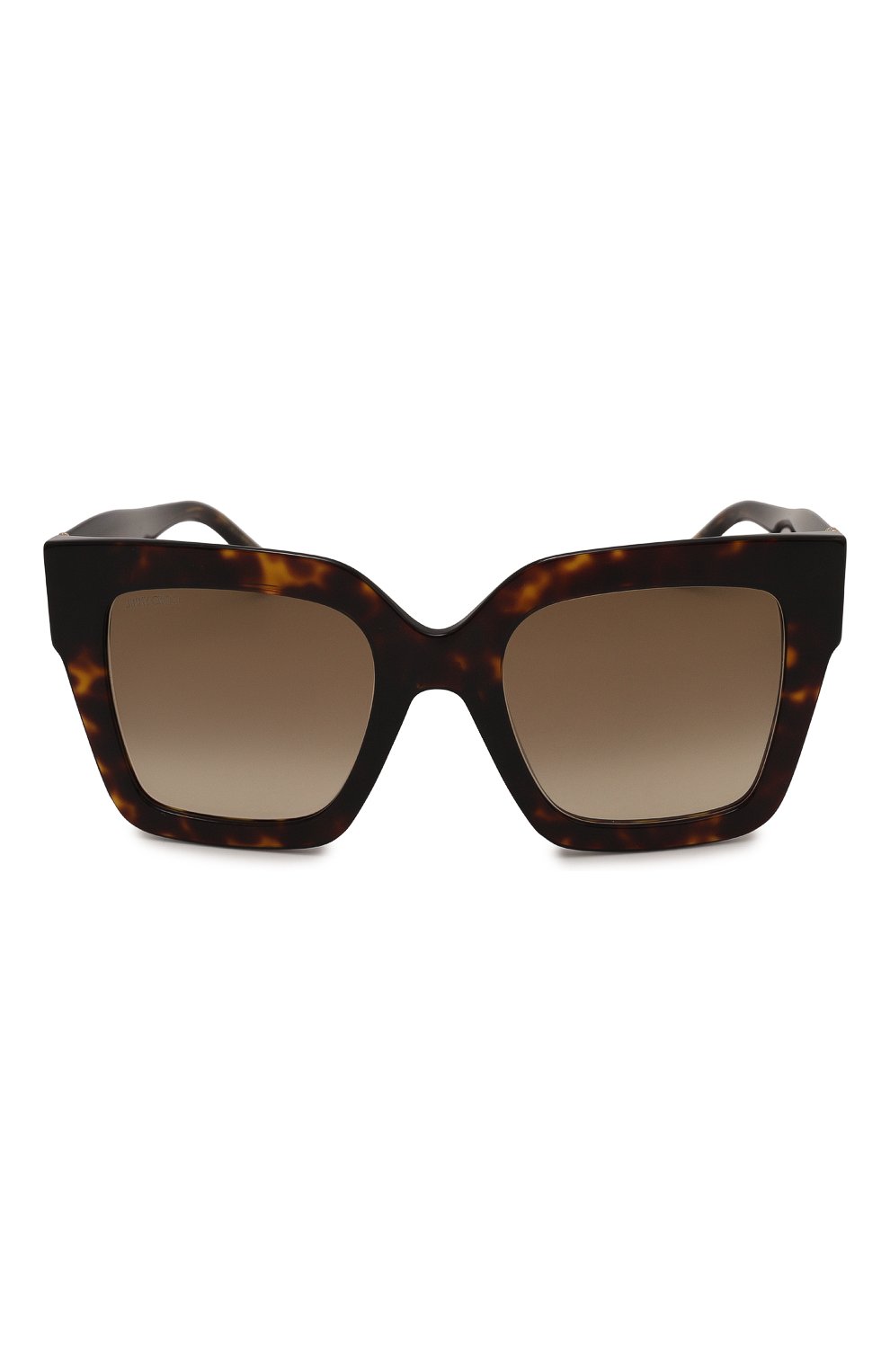 Женские солнцезащитные очки JIMMY CHOO темно-коричневого цвета, арт. EDNA 086 | Фото 3 (Материал: Пластик; Тип очков: С/з; Очки форма: Квадратные; Оптика Гендер: оптика-женское)