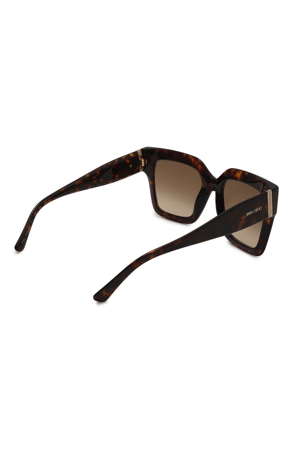 Женские солнцезащитные очки JIMMY CHOO темно-коричневого цвета, арт. EDNA 086 | Фото 4 (Материал: Пластик; Тип очков: С/з; Очки форма: Квадратные; Оптика Гендер: оптика-женское)