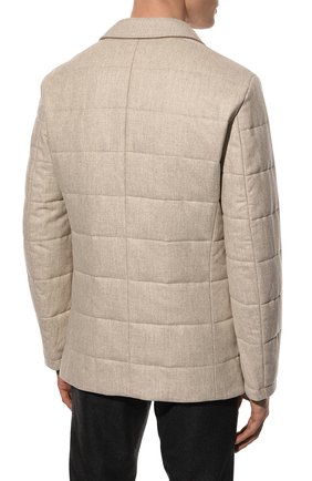 Мужская шерстяная куртка WATERVILLE кремвого цвета, арт. ELAN/662 | Фото 4 (Кросс-КТ: Куртка; Материал внешний: Шерсть; Рукава: Длинные; Мужское Кросс-КТ: утепленные куртки; Стили: Классический, Кэжуэл; Материал подклада: Синтетический материал, Хлопок; Длина (верхняя одежда): Короткие)