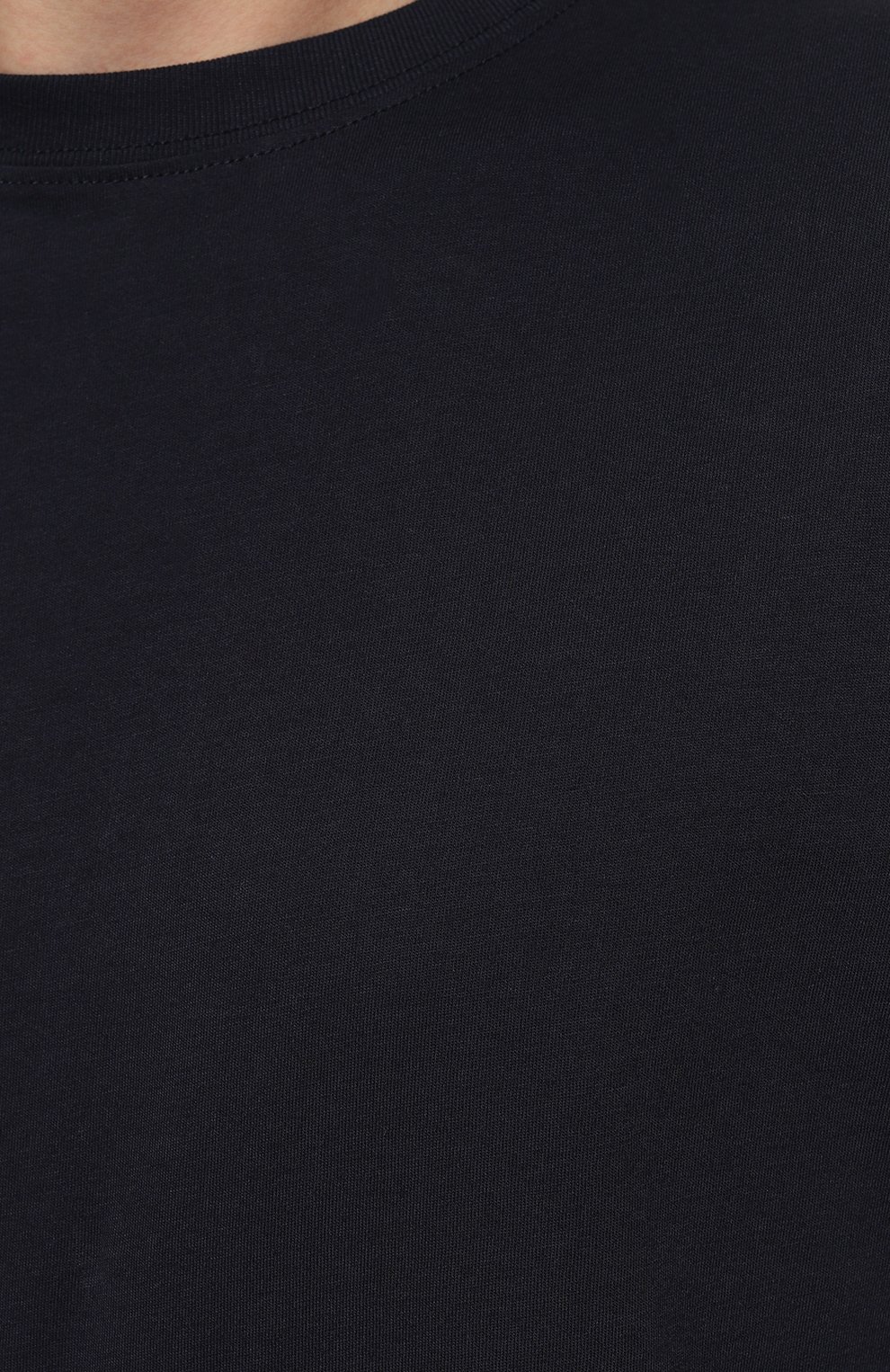 Мужская хлопковая футболка DRIES VAN NOTEN темно-синего цвета, арт. 222-021186-5600 | Фото 5 (Принт: Без принта; Рукава: Короткие; Длина (для топов): Стандартные; Материал внешний: Хлопок; Стили: Минимализм)