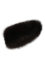 Женская повязка на голову из меха соболя BLACK SABLE темно-коричневого цвета, арт. BS-005НВ | Фото 1 (Женское Кросс-КТ: Шапка-тюрбан; Материал: Натуральный мех)