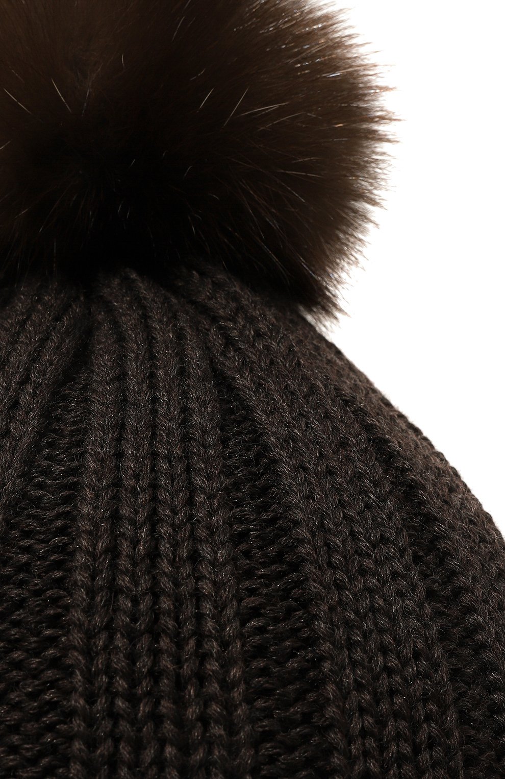 Женская шерстяная шапка BLACK SABLE темно-коричневого цвета, арт. BS-005CW | Фото 4 (Материал: Текстиль, Шерсть)
