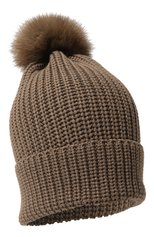 Женская шерстяная шапка BLACK SABLE коричневого цвета, арт. BS-005СЕ | Фото 1 (Материал: Текстиль, Шерсть)