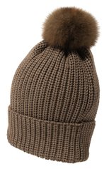 Женская шерстяная шапка BLACK SABLE коричневого цвета, арт. BS-005СЕ | Фото 3 (Материал: Текстиль, Шерсть)