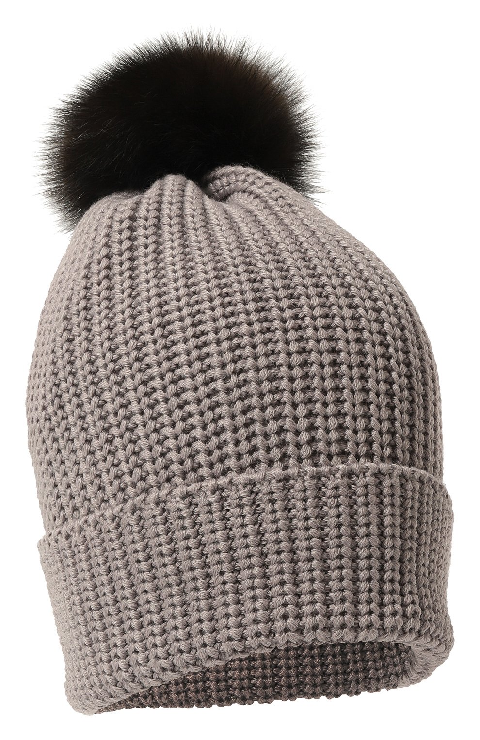 Женская шерстяная шапка BLACK SABLE серого цвета, арт. BS-005СЕ | Фото 1 (Материал: Текстиль, Шерсть)