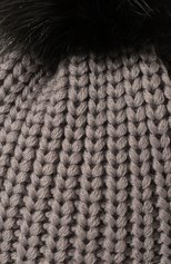 Женская шерстяная шапка BLACK SABLE серого цвета, арт. BS-005СЕ | Фото 4 (Материал: Текстиль, Шерсть)