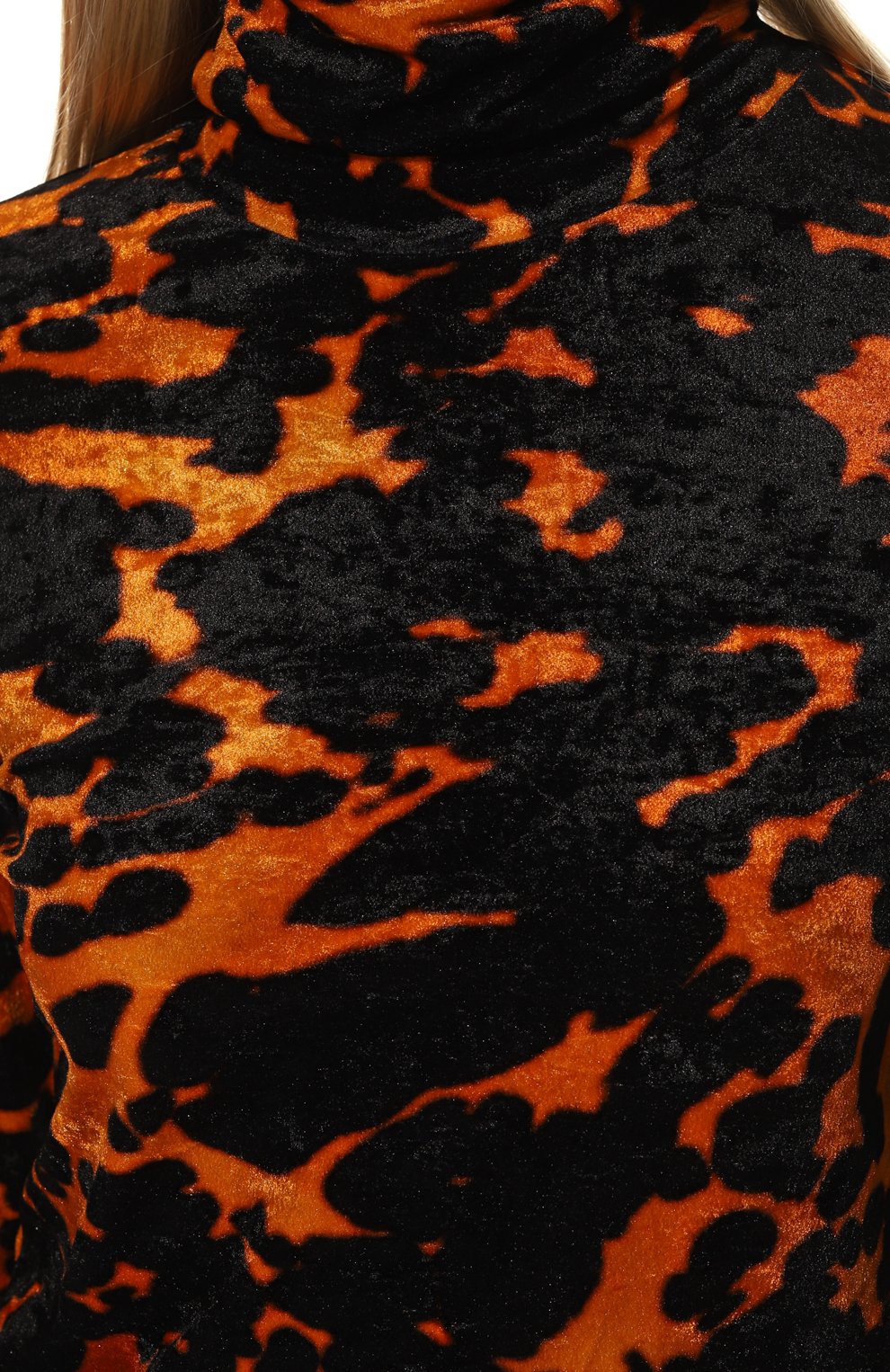 Женская водолазка DRIES VAN NOTEN оранжевого цвета, арт. 222-011182-5110 | Фото 5 (Женское Кросс-КТ: Водолазка-одежда; Рукава: Длинные; Стили: Гламурный; Материал внешний: Синтетический материал; Длина (для топов): Стандартные)