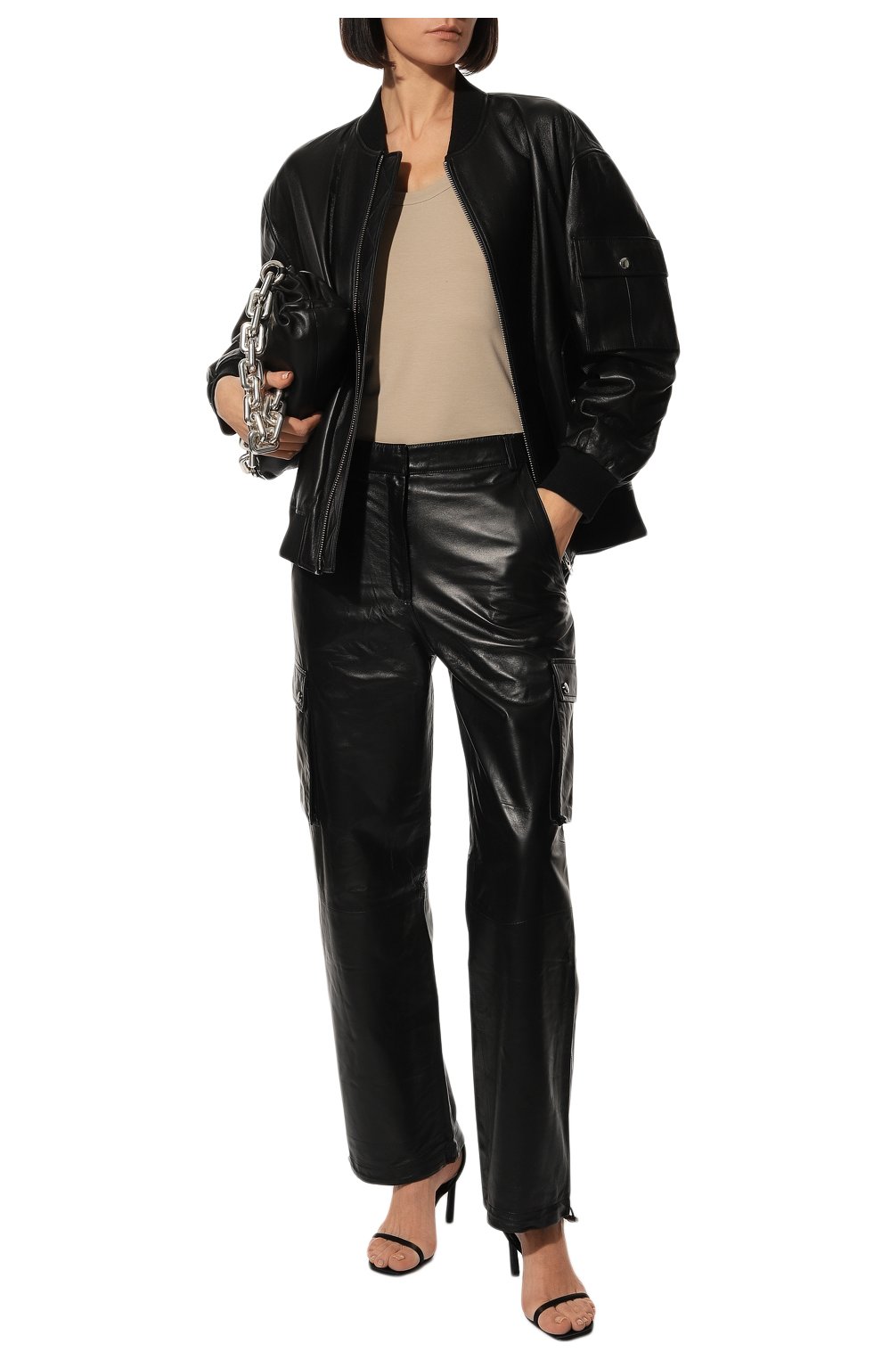 Женская кожаная куртка ADDICTED черного цвета, арт. STYLE 1 BOMBER.BLACK | Фото 2 (Кросс-КТ: Куртка; Рукава: Длинные; Стили: Гранж; Материал внешний: Натуральная кожа; Женское Кросс-КТ: Замша и кожа; Длина (верхняя одежда): Короткие)