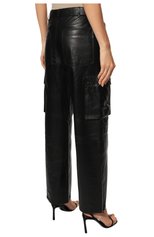 Женские кожаные брюки ADDICTED черного цвета, арт. CARGO PANTS.BLACK | Фото 4 (Стили: Гламурный; Длина (брюки, джинсы): Стандартные; Женское Кросс-КТ: Брюки-одежда; Силуэт Ж (брюки и джинсы): Прямые; Материал внешний: Натуральная кожа)