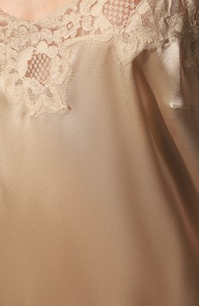 Женская сорочка из смеси шелка и хлопка DOLCE & GABBANA светло-бежевого цвета, арт. 06A00T/FUAD8 | Фото 5 (Материал внешний: Шелк)