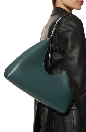Женская сумка amber large BY FAR зеленого цвета, арт. 22FWAMRSPETWLAR | Фото 2 (Сумки-технические: Сумки top-handle; Материал: Натуральная кожа; Размер: large)