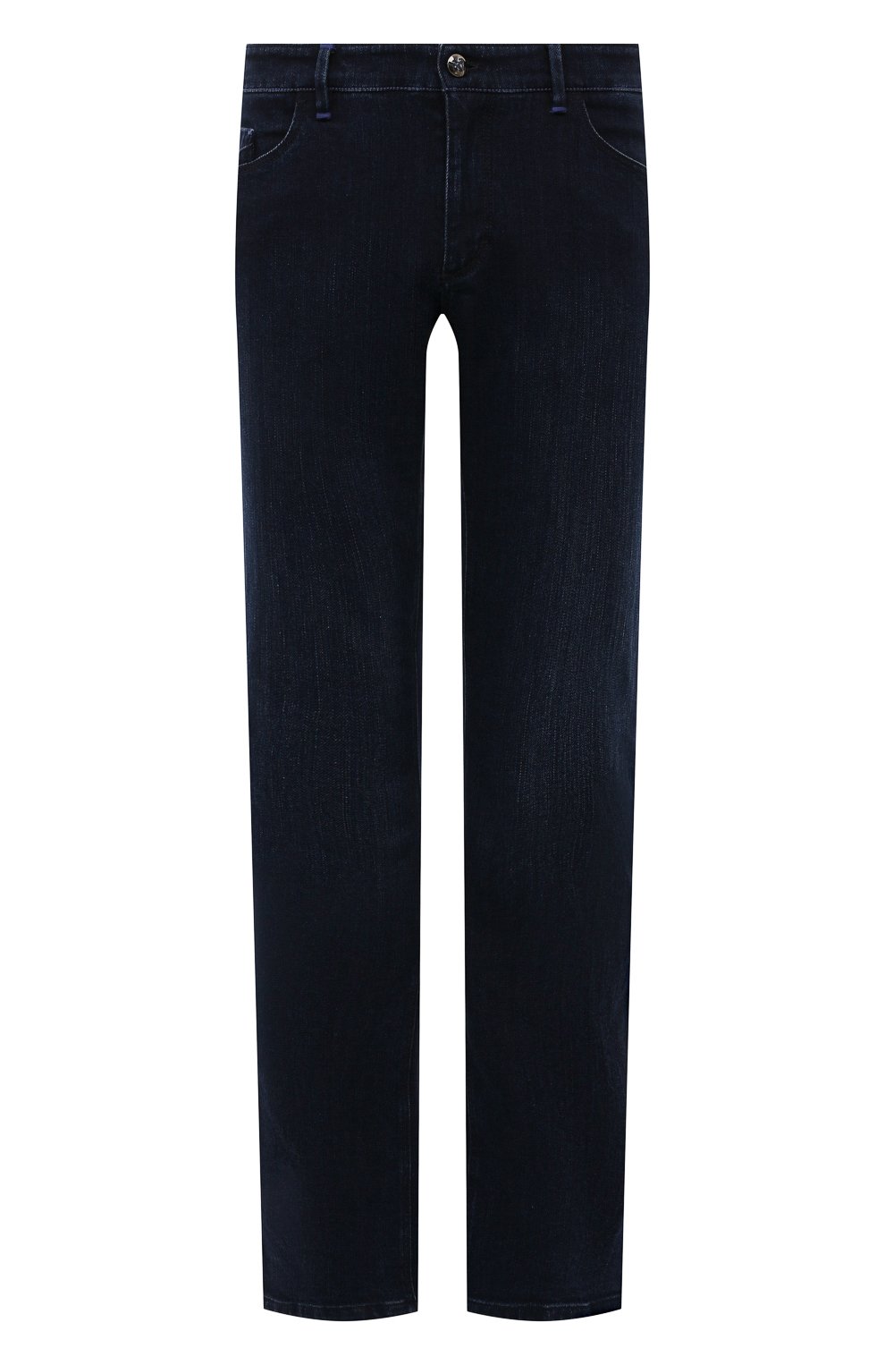 Мужские джинсы ZILLI темно-синего цвета, арт. MCY-00120-DESU1/R001 | Фото 1 (Силуэт М (брюки): Прямые; Кросс-КТ: Деним; Длина (брюки, джинсы): Стандартные; Материал внешний: Хлопок, Деним; Стили: Кэжуэл)